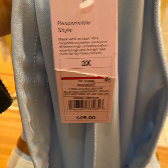 NWT Wild Fable Sz 3X Pants Track Elastic Waistband Striped Blue Zip Cuff Pockets - Picture 5 of 11